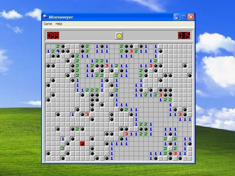 Image of the Microsoft Minesweeper game in Windows XP
